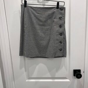 Banana Republic Gray Mini Skirt with Button Accents